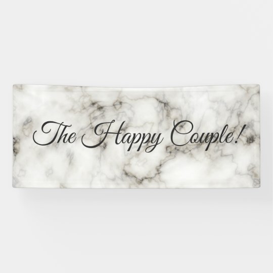 White Marble Wedding Reception Banner Zazzle Com