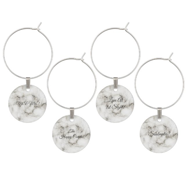 white-marble wedding reception wine charm (Staggered)