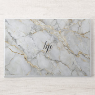 White Marble with Gold Veins Tex HP EliteBook 850 HP Laptop Skin