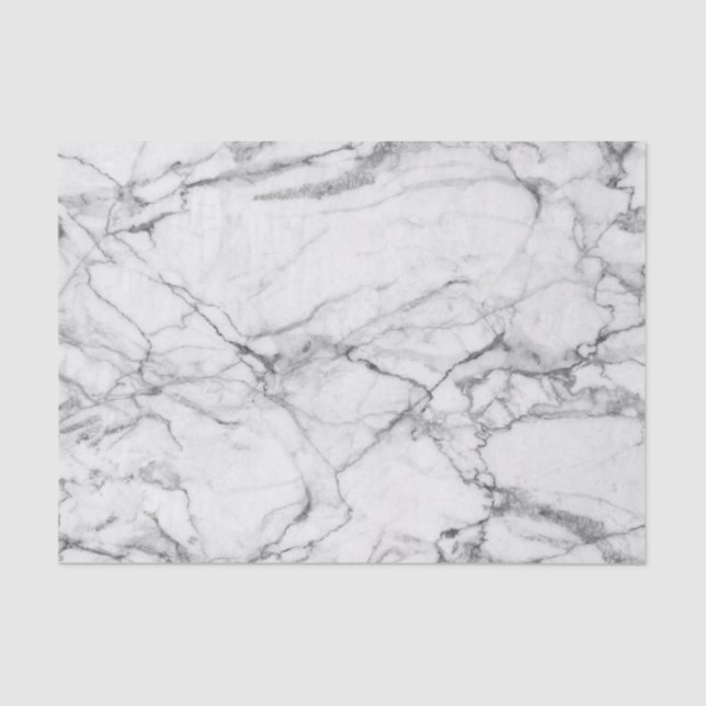 White Marble With Gray Pattern Tissue Paper (Front)