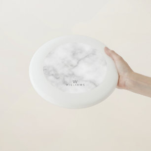 White Marble with Personalized Monogram and Name Wham-O Frisbee