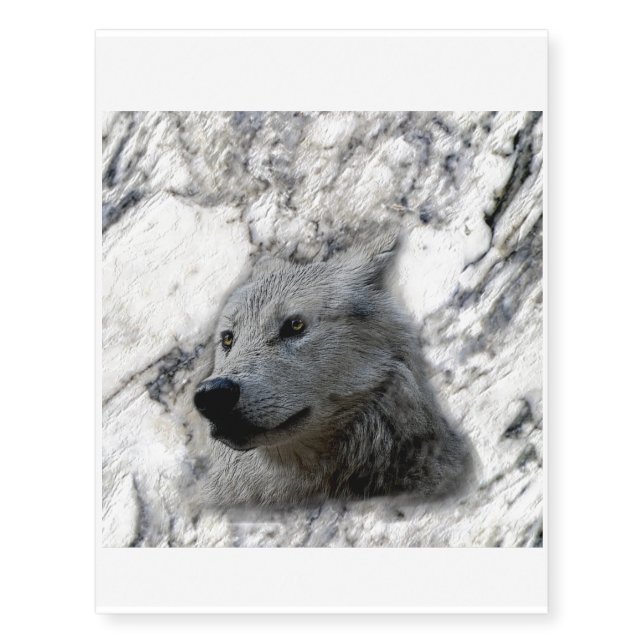 White Marble Wolf Tattoo (Front)