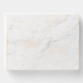 White Marble Wooden Box Sign