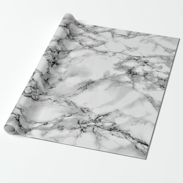  White Marble Wrapping Paper (Unrolled)