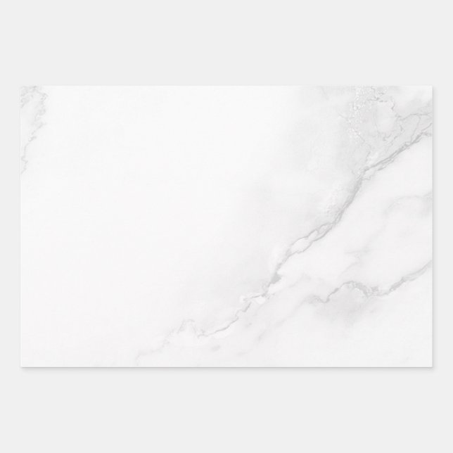 White Marble Wrapping Paper Sheets (Front)