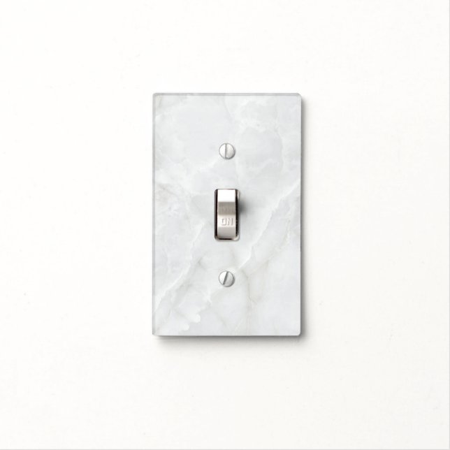 White Marbled Light Switch Cover (In Situ)