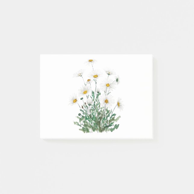 white Margaret daisy watercolor Post-it Notes (Front)