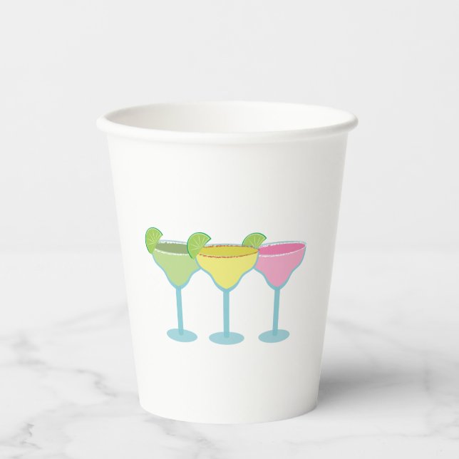 White Margarita Glasses Party Cups (Front)