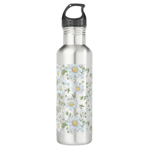White Marguerite Daisies Water Bottle