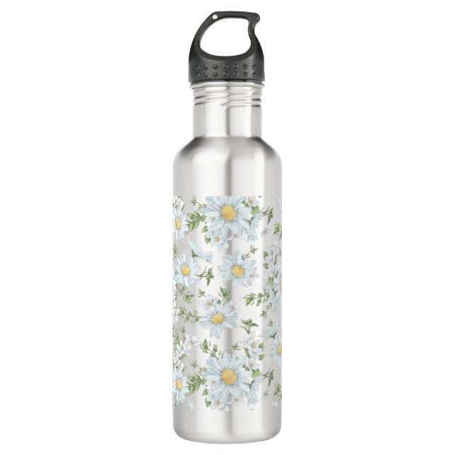 White Marguerite Daisies Water Bottle (Front)