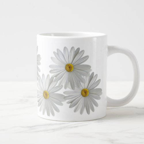 White Marguerite Daisy Flowers Giant Coffee Mug