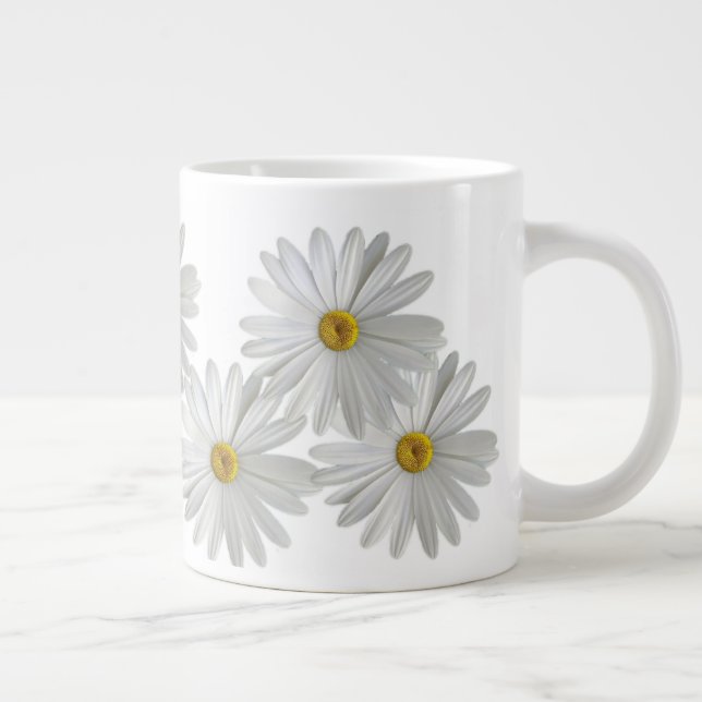 White Marguerite Daisy Flowers Giant Coffee Mug (Right)