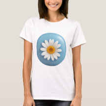White Marguerite in a Light Blue Circle Background