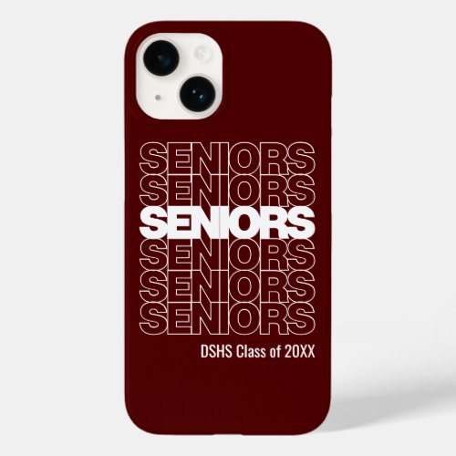 White  Maroon Seniors Seniors Seniors Case_Mate iPhone 14 Case