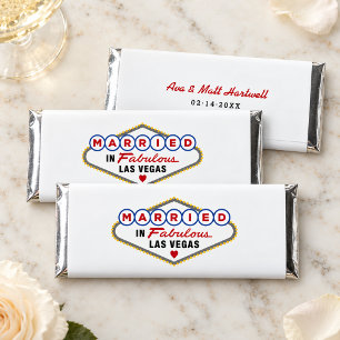 White Married in Fabulous Las Vegas Hershey Bar Favors