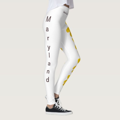 White Maryland Black Eyed Susan State Leggings