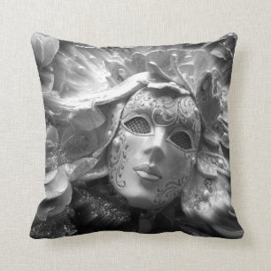 White Masked Angel Throw Pillow