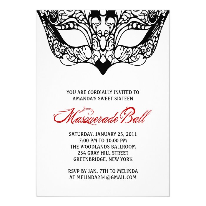 White Masquerade Invitations