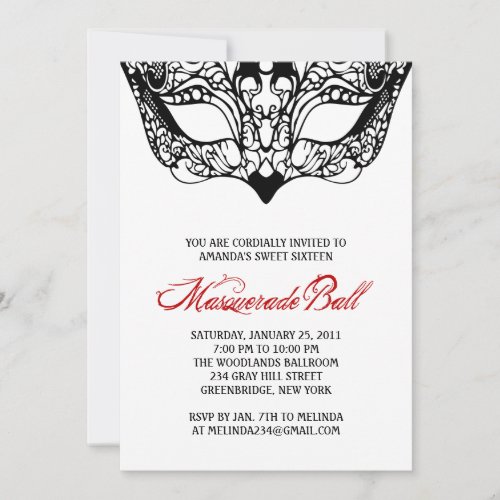 White Masquerade Invitations