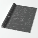 White Mathematic Formulas and Equations Dark Grey Wrapping Paper<br><div class="desc">Great mathematics wrapping paper for graduation presents,  teacher retirement party presents and anyone who just loves math. The wrapping paper has a dark grey background and white mathematic formulas in white. Al the formulas,  equations and graphics are hand written and can't be edited. 
Illustrated and designed by Patricia Alvarez.</div>