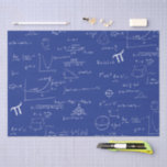 White Mathematic Formulas Equations Blue Tissue Paper<br><div class="desc">Great mathematics tissue paper for your gift wrapping. Either for graduations,  birthdays or even teacher's appreciation day,  this tissue paper is the perfect complement to use in your gifts to your special math nerd person. Illustrated and designed by Patricia Alvarez.</div>