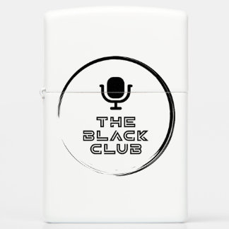 White Matte Black Club w/ Black Logo Zippo Lighter