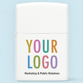 White Matte Zippo® Lighter Custom Logo Branded