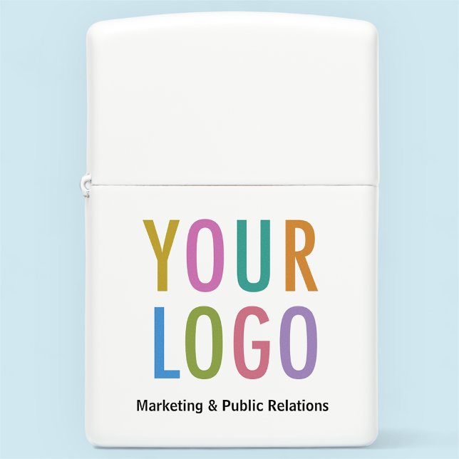 White Matte Zippo® Lighter Custom Logo Branded (MISOOK White Zippo Lighter)