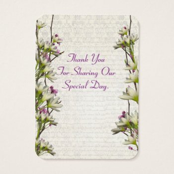 White Mauve Floral Wedding Favor Thank You Tag by personalized_wedding at Zazzle