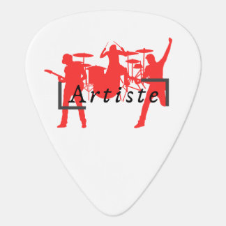 White mediator with pattern ARTIST MUSIC creashop Guitar Pick