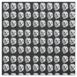 White Meerkat Faces On Black, Fabric