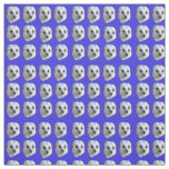 White Meerkat Faces On Blue, Fabric