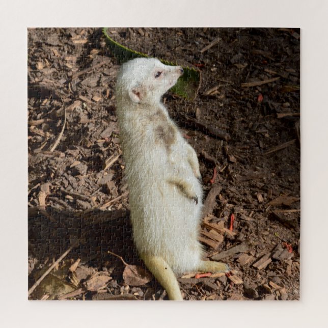 White Meerkat Standing , Jigsaw Puzzle (Vertical)
