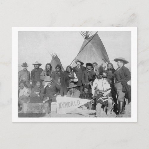 White Men including Buffalo Bill and Lakota Postcard