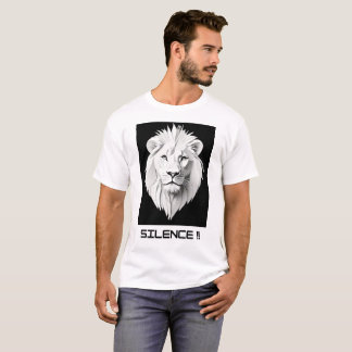 White men shirt with lion attitude