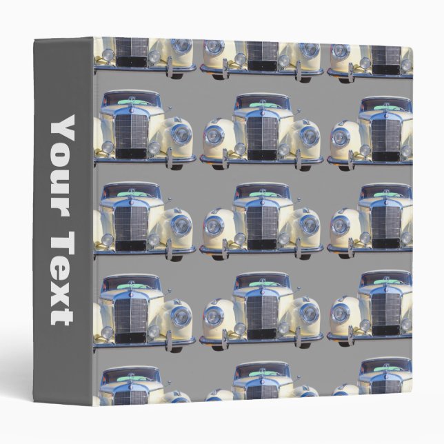White Mercedes Benz 300 Luxury Car 3 Ring Binder (Front/Spine)