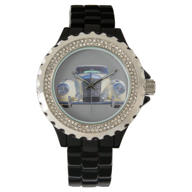 White Mercedes Benz 300 Luxury Car Watch (Front)
