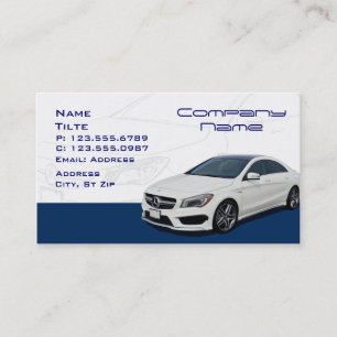 White Mercedes Benz Business Cards