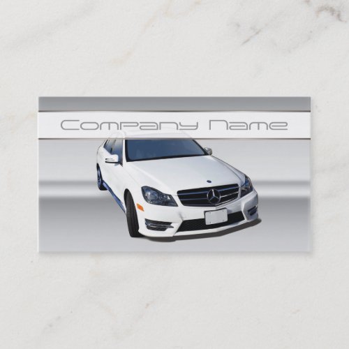 White Mercedes Benz Business Cards