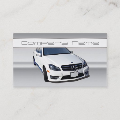 Customizable White Mercedes Benz Business Cards