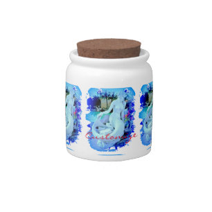 White Mermaid Sitting Thunder_Cove Candy Jar