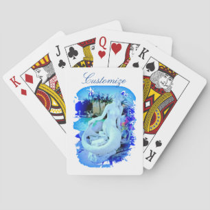 White Mermaid Sitting Thunder_Cove Poker Cards