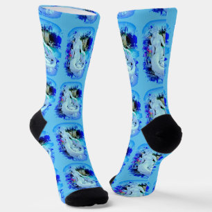White Mermaid Sitting Thunder_Cove Socks