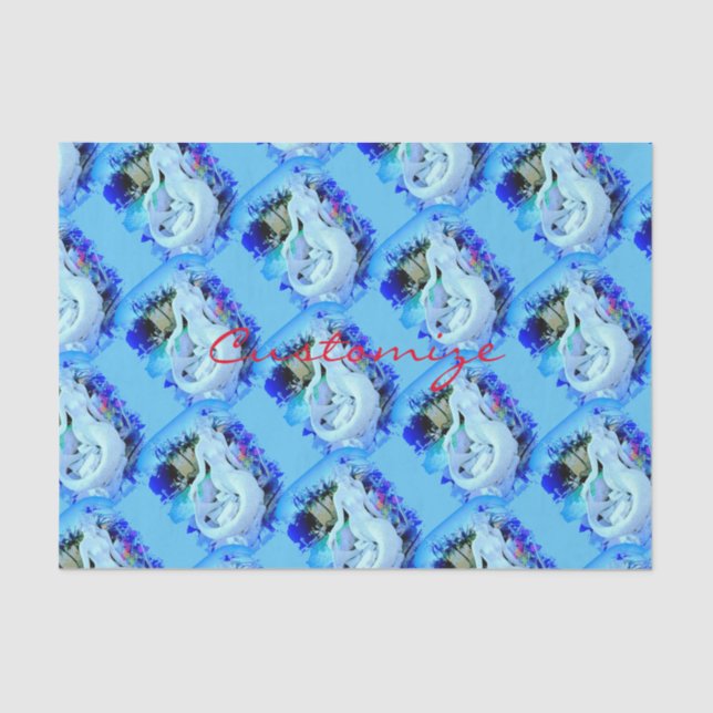 White Mermaid Sitting Thunder_Cove Tissue Paper (Front)