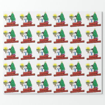 White Merry Chrismukkah Wrapping Paper by Shiksas_Chrismukkah at Zazzle
