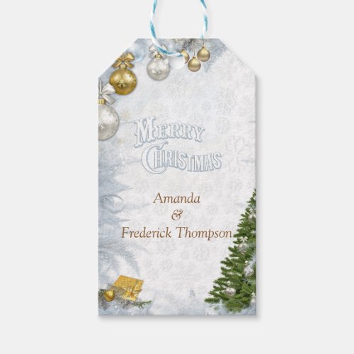 White Merry Christmas Gift Tags