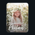 White Merry Christmas Holiday Photo Magnet<br><div class="desc">White Merry Christmas Holiday Photo Magnet. For more advanced customization of this design,  Please click the "Customize" button.</div>