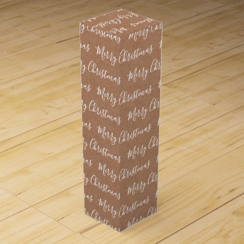 White Merry Christmas Kraft paper Wine Box