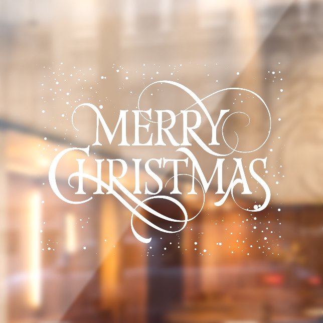 White Merry Christmas Window Cling (Sheet 2)