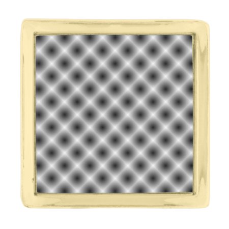 White Mesh Moire By Kenneth Yoncich Gold Finish Lapel Pin